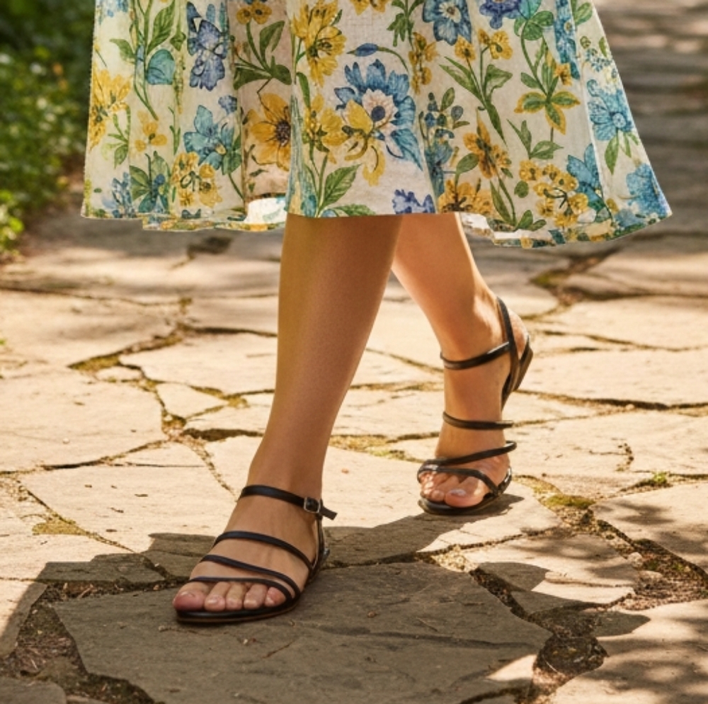 Talbots Black Leather Sandals